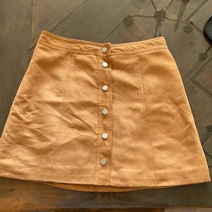 Faux suede camel mini skirt